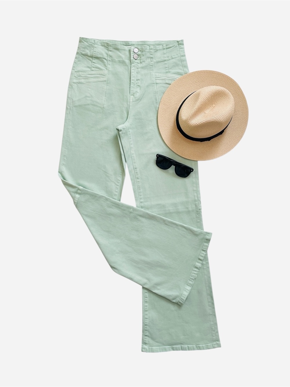 Altar’d State Women’s Pastel Green Pants Size 29 Flare Leg